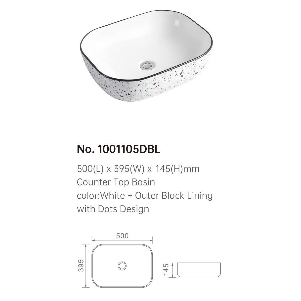 1001105 DBL COUNTER TOP WASH BASIN